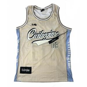 Civil Regime Major Almond/Blue Basketball Jersey Mens 2XL NWT Mesh
